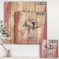 thumbnail image 3 of Designart 'Pink Flower Handpainted Still Life' Shabby Chic Print on Natural Pine Wood, 3 of 3