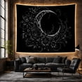 thumbnail image 6 of Crescent Moon Among Black Floral Vines, Moody Gothic Style for Gothic Decor Fans, Dark Floral Wall Decor, Halloween Gift, Tapestry Wall Hanging for Bedroom and Dorm, 6 of 7
