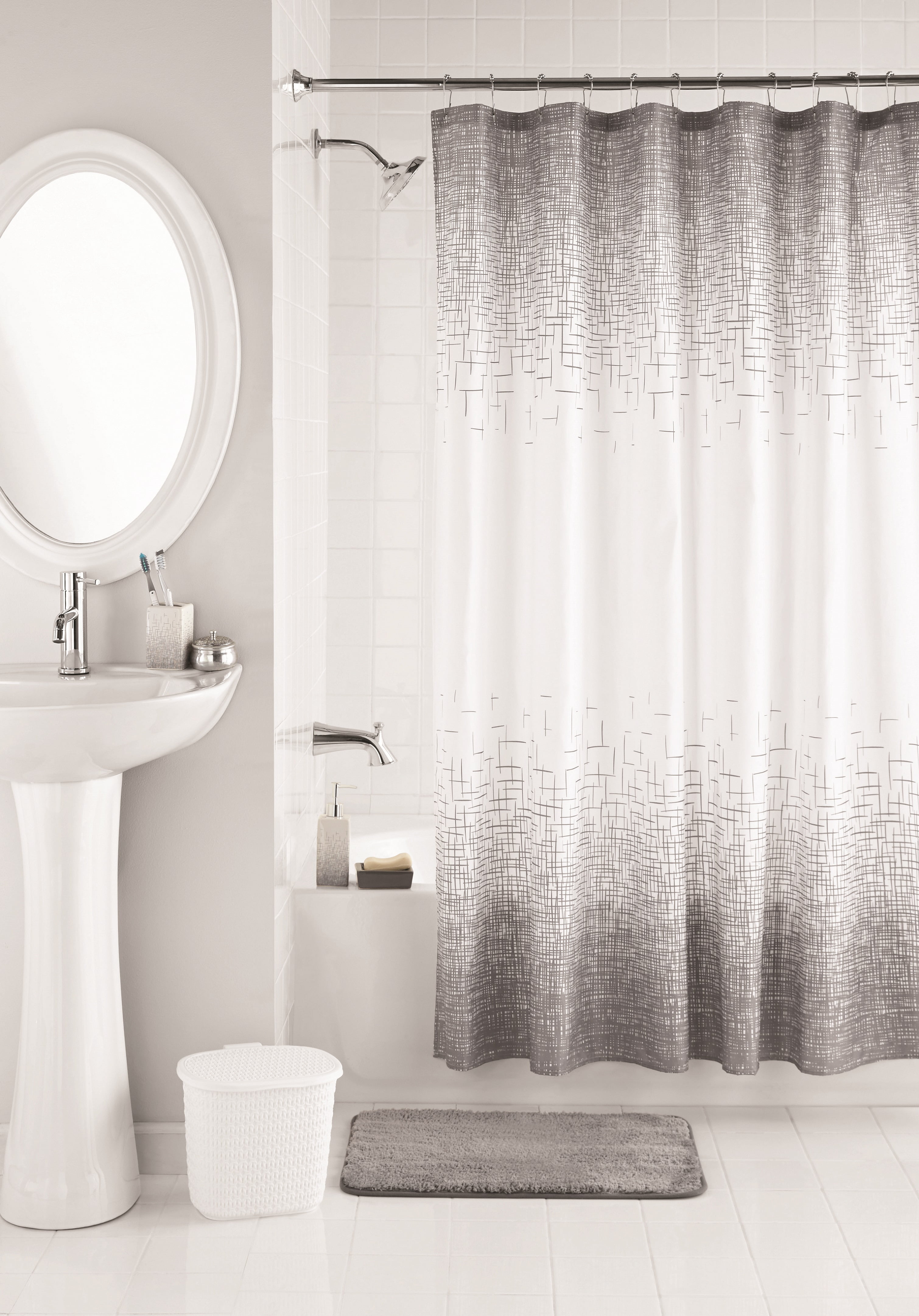Mainstays 17Piece Bathroom Set, Grey Color Weave