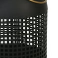 thumbnail image 3 of Benjara 13 Inches Caged Metal Frame Lantern with Handle, Black and Gold, 3 of 5
