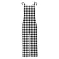 thumbnail image 5 of Royisotas Fall Checkered Wide Leg Cuffed Sleeveless Jumpsuits for Women Plus Size Adjustable Straps Baggy Crew Neck with Pockets Pant Rompers, 5 of 5