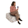 thumbnail image 2 of Autumn Rectangle Pouf, Seasonal Ornaments Fall Colorful Leaves Calm Tones Illustration Print, Under Desk Foot Stool for Living Room Office with Cover, 25", Warm Taupe and Pale Peach, by Ambesonne, 2 of 4