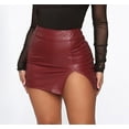 thumbnail image 5 of Women Leather Pencil Skirts Bodycon Mini Split Skirt Sexy Party Slim Skirt High Waist Short Hot Skirts Red US S, 5 of 5