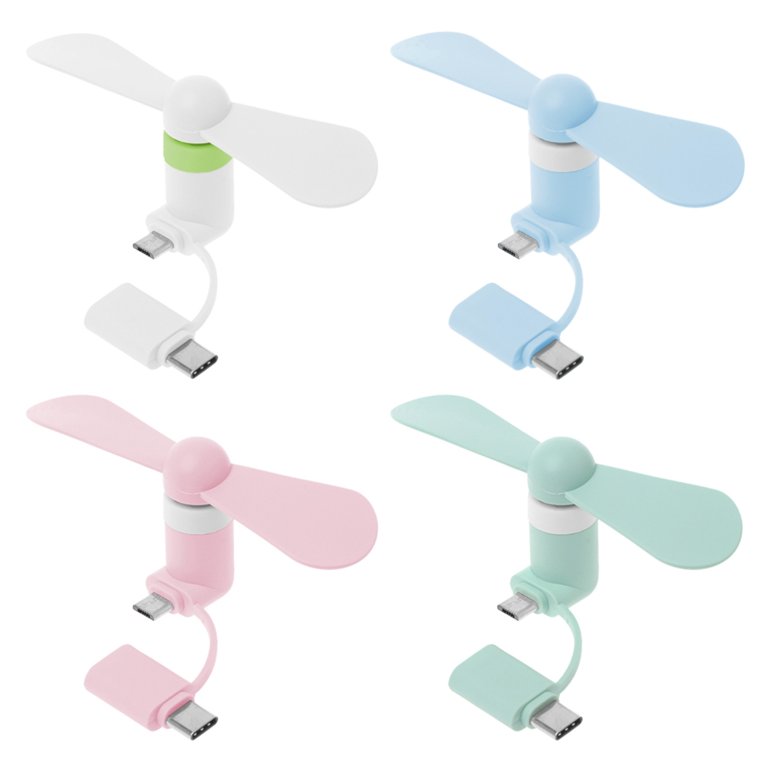 2 Pack Mini Carino USB Fan Cooler Tipo C Gadget Rimovibile