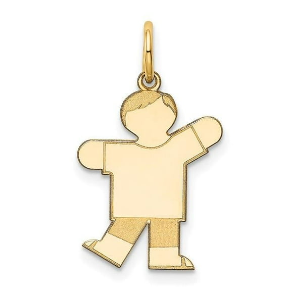 14k The Kids Small Boy with Haircut Engravable Kiss Charm XK1112Y