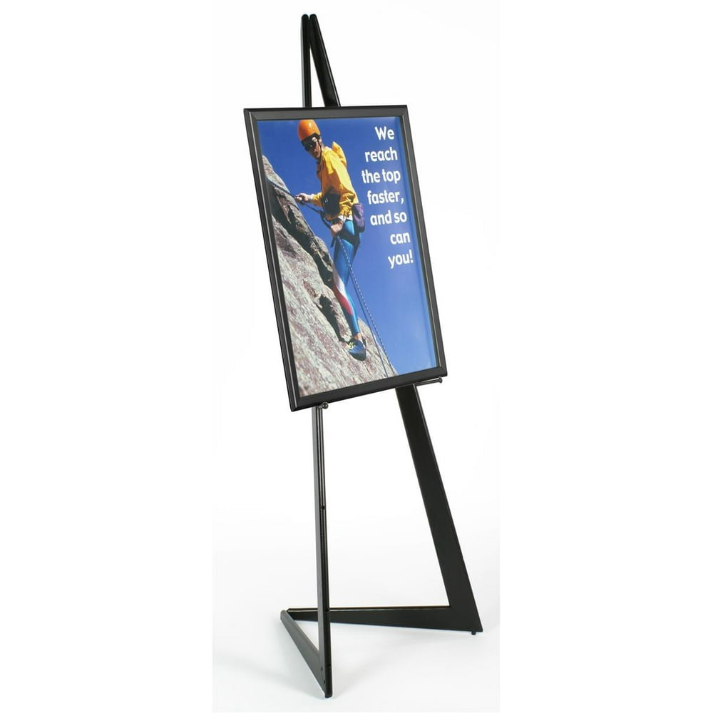 Floor Easel, 72Inch, For Displaying/Presenting Art 22x28", Black Wood