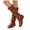 Brown, variant on Women's Slouchy Knee High Boots Wide Calf Pull on Western Flat Boots Vintage Leather Casual Riding Long Tall Boot Grey 6