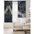 thumbnail image 2 of Marble Blackout Curtains for Bedroom Living Room Darkening Curtains 84 Inch Length 2 Panels Set Navy Blue Modern Luxury Gold Texture Window Curtain Insulated Window Treatment Grommet Drapes 52"x84", 2 of 9
