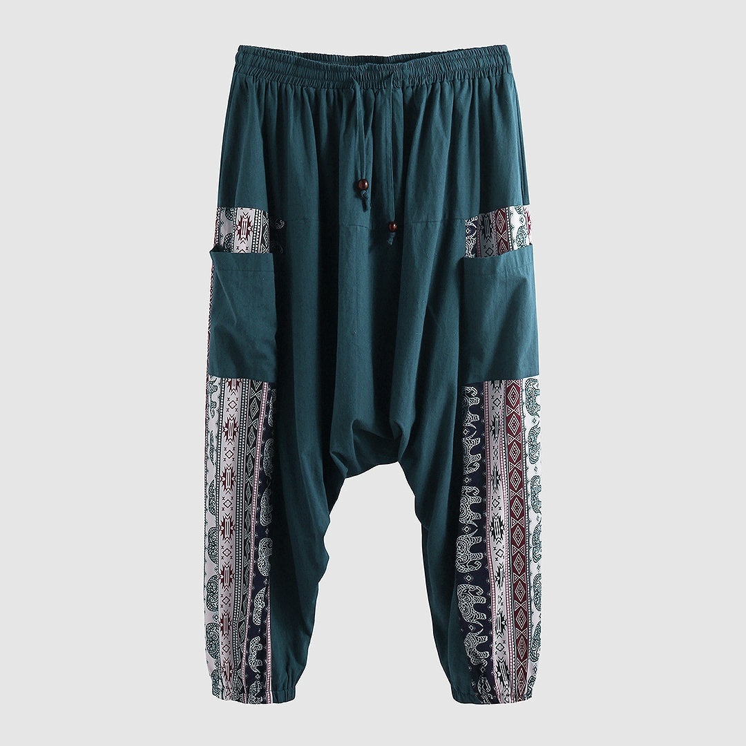 Mens Cotton Baggy Pants Chinese Style 