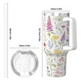 thumbnail image 5 of Wildflower Botanical Cup Insulated Tumbler Stainless Steel Vacuum Travel Mug 40 oz with Handle and Straw Lid, 5 of 7