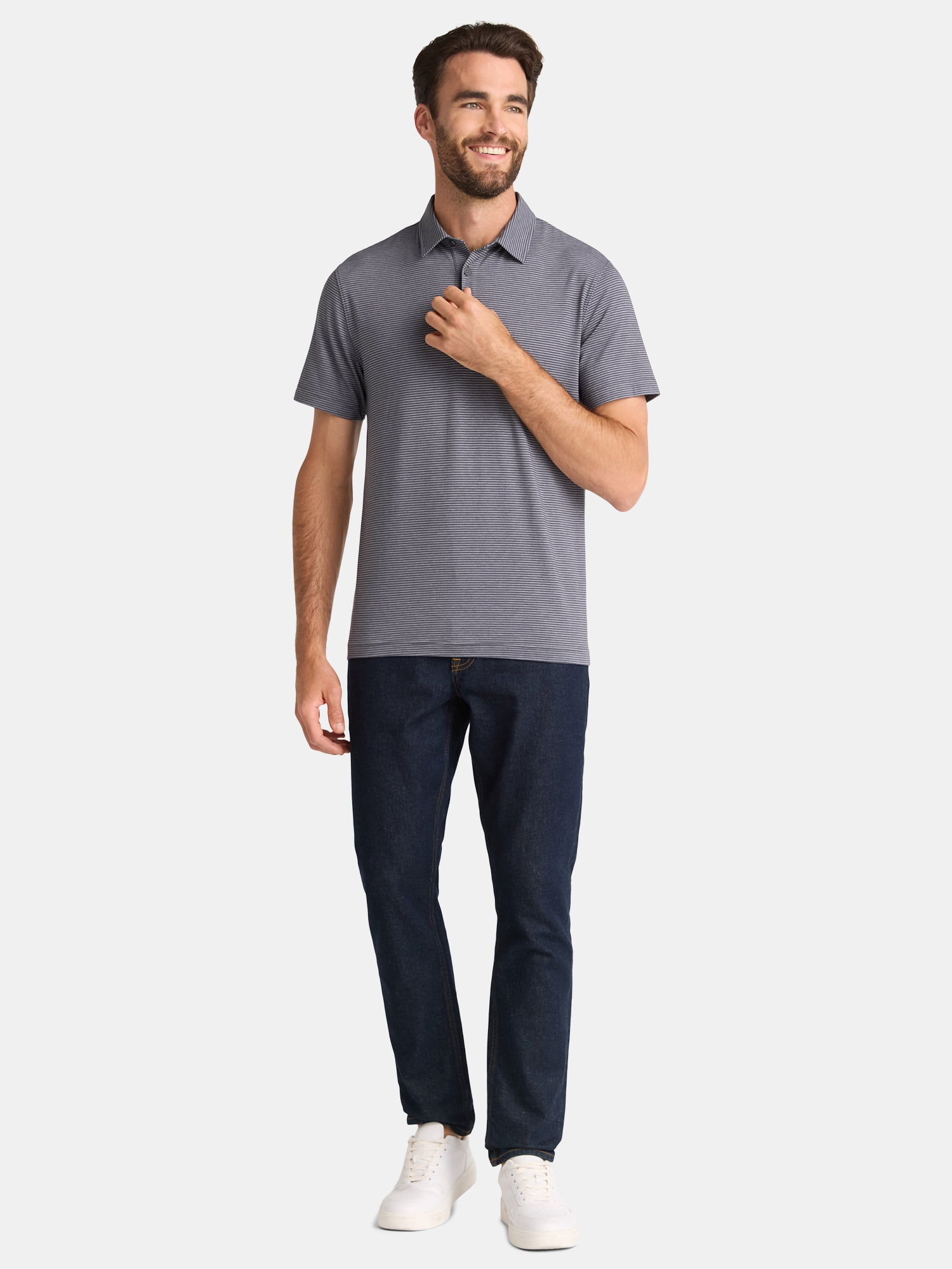 George Men's & Big Men's Poly Polo with Short Sleeves, Sizes S-3XL