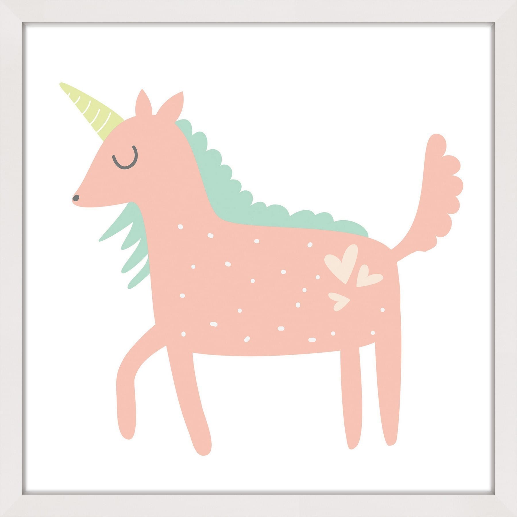 Marmont Hill "Pink Unicorn" by Shayna Pitch Framed Painting Print