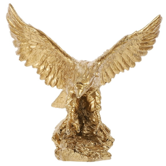 UPOUART Golden Resin Craft Eagle Figurine for Desktop and Indoor Office Decoration Accent