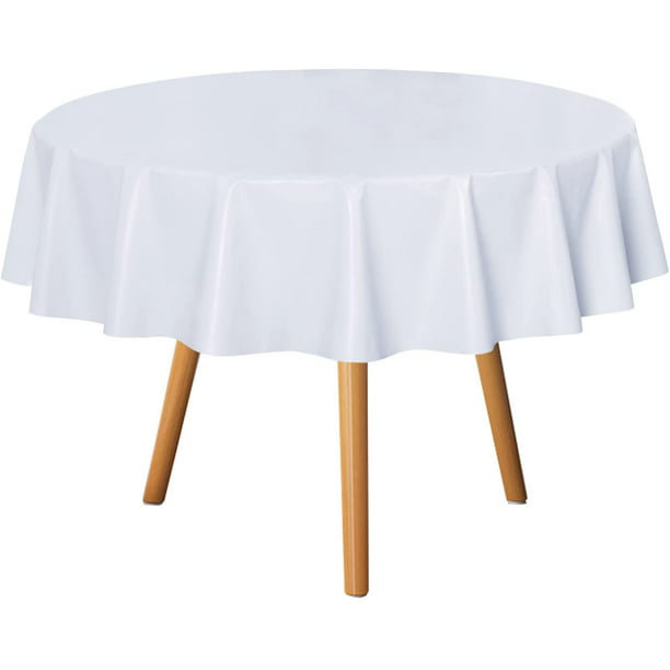 Oil Proof Spill Vinyl Table Cloth, Linen For 60 Round Table