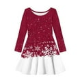 thumbnail image 1 of WEAIXIMIUNG Robe Pull Noire Filles Robe de Noël Manches Longues Imprimée Évasée Robes de l'Action de Grâce 3 14 Ans 3-4 Ans, 1 of 4