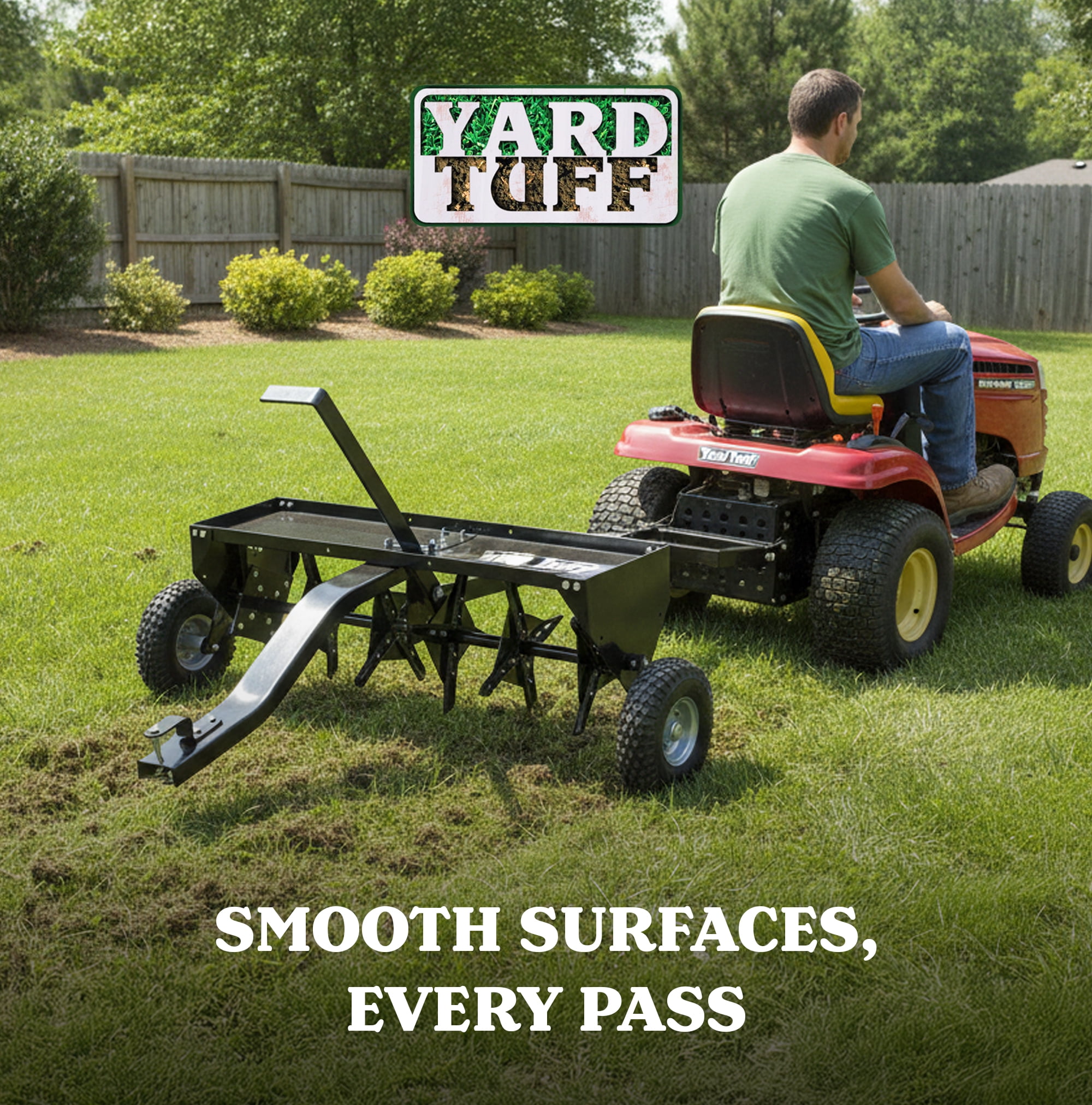 Yard Tuff Steel Plug Aerator Universal Hitch, 40 Inch Wide Working Width