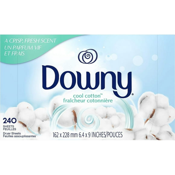 Downy Dryer Sheets Laundry Fabric Softener, Cool Cotton, 240 Count