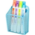 thumbnail image 3 of Magnetic Pen Holder - Single Magnetic Pencil Locker Holder Organizer, Blue Mesh Marker Holder Pen Basket for Whiteboard, Refrigerator and Locker, 3 of 11