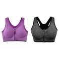 thumbnail image 1 of kurtrusly 2pieces Versatile Performance With Wide Application Sports Bra Seamless gray+purple L 1Set, 1 of 6