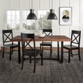 thumbnail image 4 of 5-Piece Wood Farmhouse Dining Set - Mahogany and Black, 4 of 4