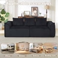 thumbnail image 5 of Lunale 3-Seater Modular Sectional Sofa, 92" Boneless Cloud Couch, No Assembly Required, Modern Corduroy Sofa for Living Room, Black, 5 of 7