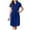 BU2, variant on vigerkar Women's Summer Short Sleeve Midi Dress Casual V Neck Work Party A-Line Knee-Length Dresses with Belt Black, XXL