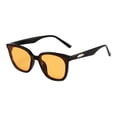 thumbnail image 2 of TIEVOSA Lunettes de Soleil pour Femmes Mode Rétro Lunettes de Soleil Carrées Filet Rouge Style Personnalité (Orange), 2 of 5