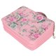 thumbnail image 5 of Estuche para lápices con estampado de rosas, cremallera multicapa, 252 ranuras, bolsillo de almacenamiento portátil para bolígrafos (fondo rosa rosa), 5 of 5