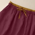thumbnail image 6 of Busydd Women's Cotton Linen Skirt with Pockets Summer Beach Solid Color Elastic Waist Midi Skirt Comfortable Drawstring Slit Hem Long Skirts L, 6 of 9