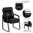 thumbnail image 4 of Flash Furniture Isla LeatherSoft Executive Side Reception Chair with Armrests and Sled Base, Black, 4 of 13