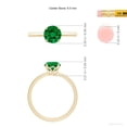 thumbnail image 5 of ANGARA Lab Grown Solitaire Round Emerald Classic Engagement Ring for Women in 14K Yellow Gold (Size-6.5mm) | May Birthstone, Birthday, Anniversary, Jewelry Gift for Women | Lab-Grown Emerald Ring, 5 of 8