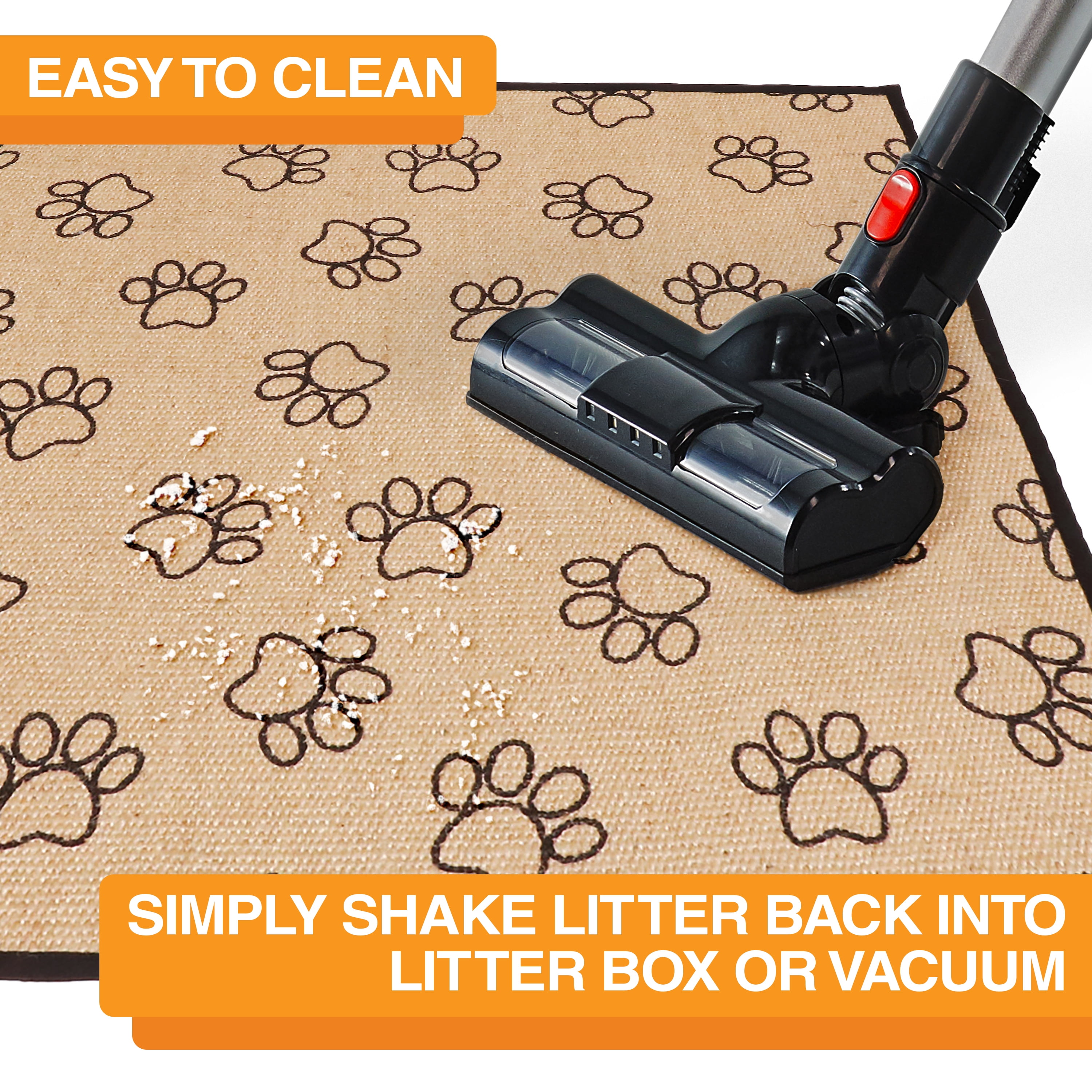 Neater Pets Jute Litter Trapping Mat, Paw Print, 24" x 36"