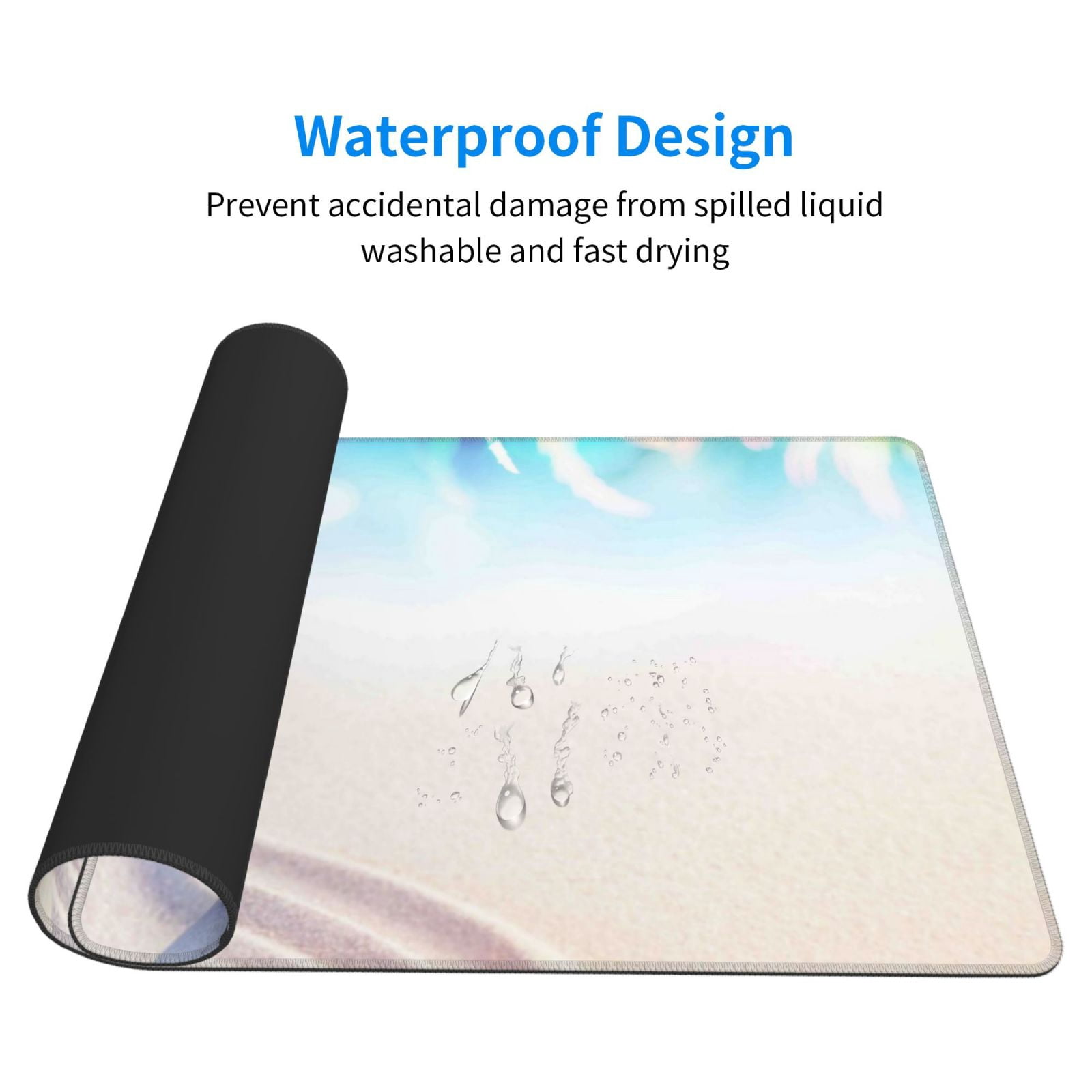 Rateoe Butterfly In Blossoms Zen Print Mouse Pad - Extended Large Gaming Mousepad,Non-Slip Stitched Edge,16x29.5 Inch