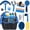 Blue, variant on Horse Grooming Kit 13 Piece, Horse Brushes for Grooming Supplies Set with Organizer Bag, Horse Brush & Curry Comb for Effective Cleaning, Gift for Horses Riders Beginners