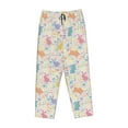 thumbnail image 4 of Naloa Flower Color Rabbit Print Women’s Ultra-Soft Comfy Pajama Lounge Pants with Pockets & Drawstring, 4 of 8