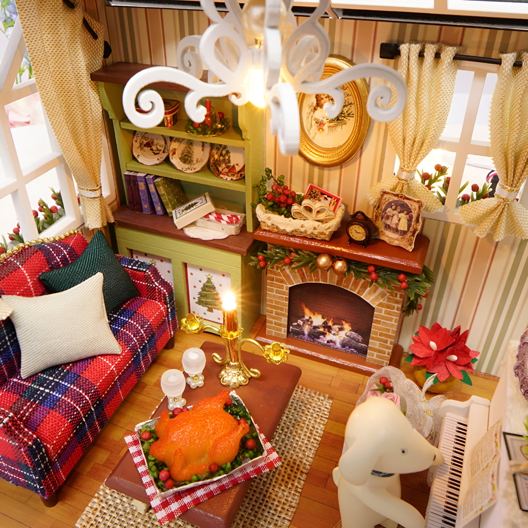 BESTSKY 2026 New Diy Dollhouse Wooden Room Assemble Kit Home Decoration Miniature House Model Self-Installed Simulation Dollhouse,For Home Decor,Crafting,Collecting,Diy Projects
