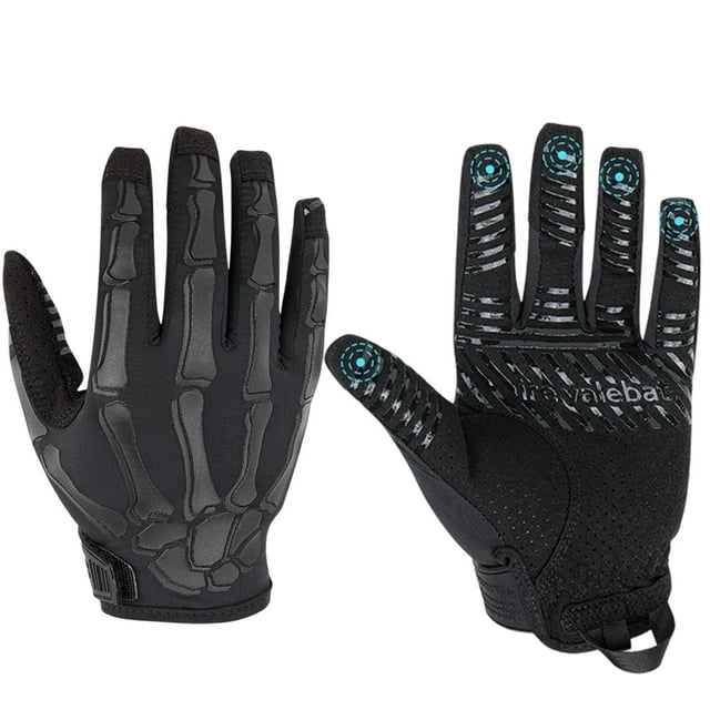 Gants Squelette Chauds Flexibles à Prise Renforcée pour la Randonnée, Plein Air, Chasse, Airsoft, Paintball, Cyclisme, Moto, Multiusage, TG, Bleu
