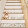 thumbnail image 2 of Beige Carpet Stair Treads for Wooden Steps Indoor 15 Pack 8" X 30" Peel and Stick Stair Treads Non Slip Staircase Step Treads Reusable Stair Runner Rugs for Dogs, Kids and Elders, 2 of 4