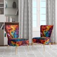thumbnail image 2 of Designart "Vibrant Illusions Opt Art painting II" Chaise d'Appoint Moderne Multicolore - Fauteuil Moderne pour Salon, 2 of 7