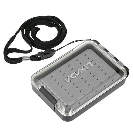 Slotted Foam Fly Box - Clear Fly Box Easy Grip Foam Portable Pocket Fishing Flies Box Case with Neck Strap