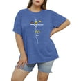 thumbnail image 3 of Chulianyouhuo Faith Women Plus Shirt Graphic Christian Casual Vintage Tshirt Short Sleeve Summer Oversized Tee Tops, 3 of 8