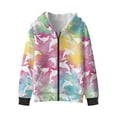 thumbnail image 2 of Psesaysky Girls Hoodie Dolphin Rainbow Print Kids Long Sleeve Oversized Hoodie Sweatshirt Zip Up Jacket Winter Coat with Pockets, Size XL, 2 of 7