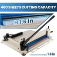 thumbnail image 3 of 17" Guillotine A3 Paper Cutter, Security Lock, Hardened Steel Blade, 400 Sheet Capacity, Heavy Duty, Rotary Paper Trimmer for Business, Home Office, Industrial Use, 3 of 9