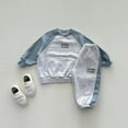 thumbnail image 5 of Esaierr Newborn Kids Boys Girls Fall Winter Outfit 2PCS Toddler Color Blocking Sweatshirt Tops + Casual Sweatpants Set for 9 Months-6 Years, 5 of 7