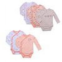 Twin Baby Outfits for Girls Side Snap Onesies 6 pc Bodysuit Clothes Orange 6-9 Months
