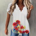 thumbnail image 1 of Pntutb Blusa de manga corta con cuello en V y estampado casual de verano para mujer Pntutb Pntutb-5088, 1 of 5
