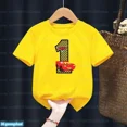thumbnail image 3 of Camiseta de algodón para niños y niñas, divertida camiseta con estampado de números de cumpleaños de coche, ropa para niños de 1 a 9 años, regalo de cumpleaños, camiseta linda para niños, 3 of 5