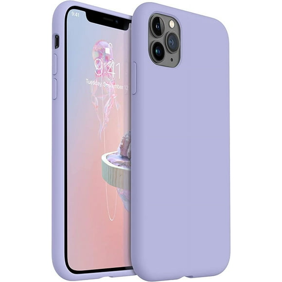 Entronix Funda de Silicona para iPhone 11 Pro, Suave Al Tacto, Antiarañazos y Antigolpes, Color Morado