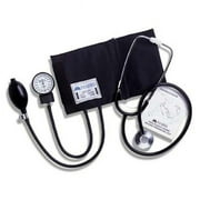 HealthSmart Manual Blood Pressure Cuff with Aneroid Sphygmomanometer and Stethoscope Kit, Portable Blood Pressure Monitor with Large Adult Cuff and Carrying Case, 10" to 14", Black