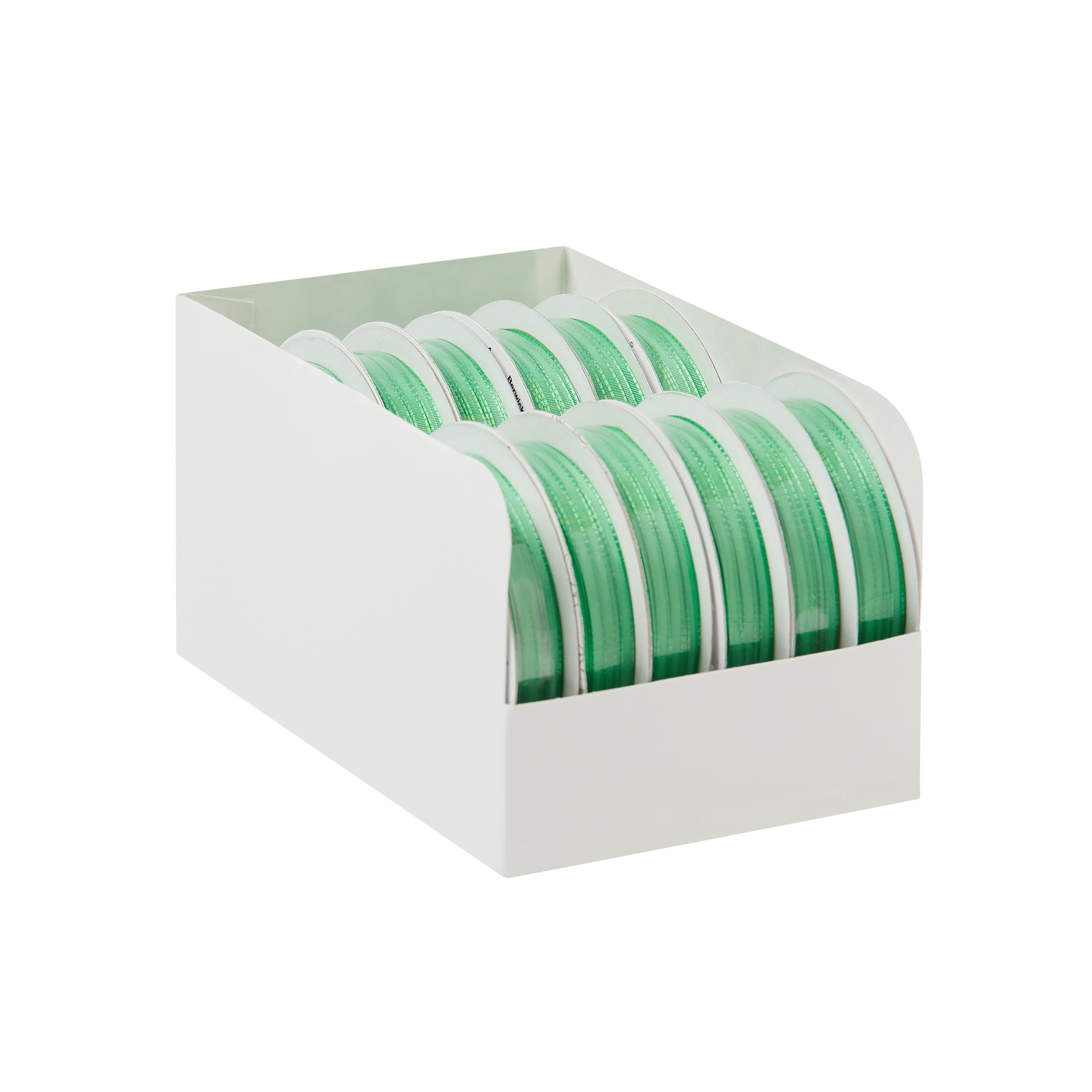 (6 pack) Offray Ribbon, Green 1/8 inch Tafetta Polyester Ribbon, 3 yards